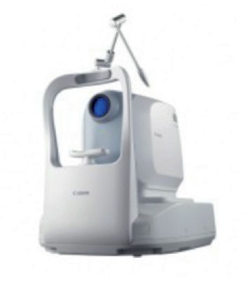 Tabletop fundus camera used to capture a retina scan